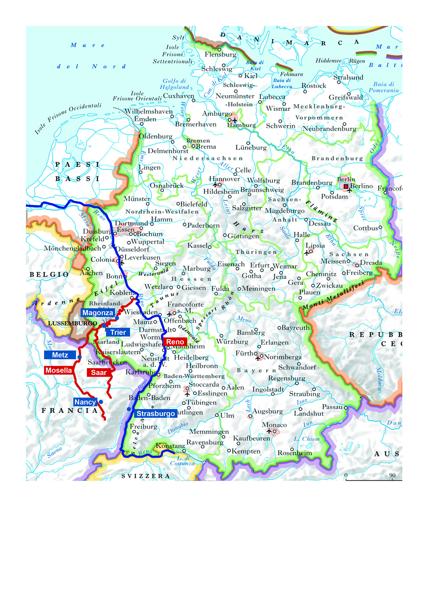 Fiumi Della Germania Cartina Fiumi Della Germania Cartina